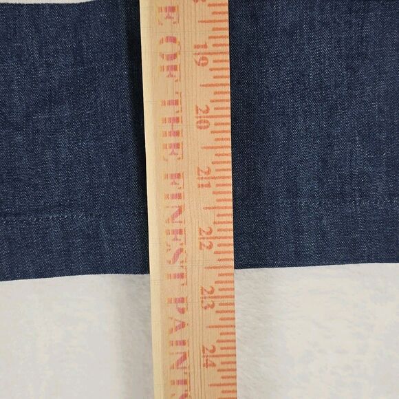 AG Adriano Goldschmied Striped Denim Short Sleeve Top XS Navy White Back Zipper - Picture 8 of 11